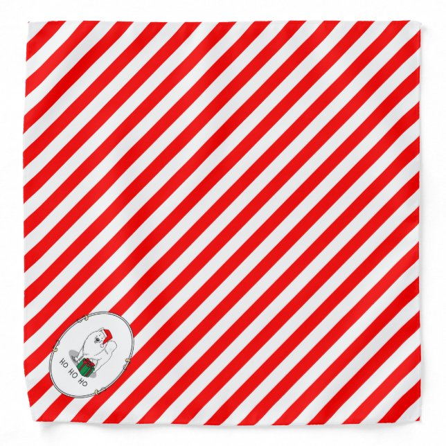 Christmas Santa Claus Hat Samoyed Dog Funny Bandana (Front)
