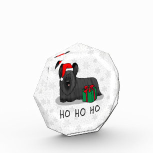 Christmas Santa Claus Hat Skye Terrier (black) Acrylic Award