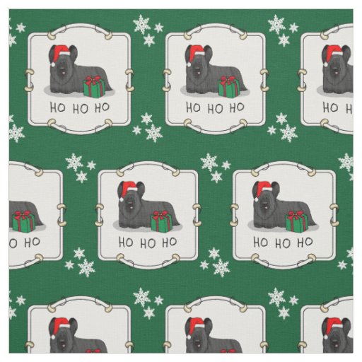 Christmas Santa Claus Hat Skye Terrier (black) Fabric