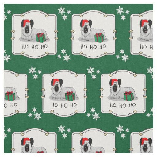 Christmas Santa Claus Hat Skye Terrier (silver) Fabric