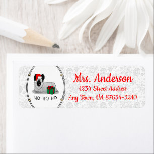 Christmas Santa Claus Hat Skye Terrier (silver) Label