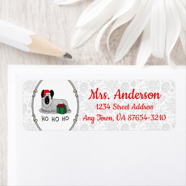 Christmas Santa Claus Hat Skye Terrier (silver) Label (Insitu)