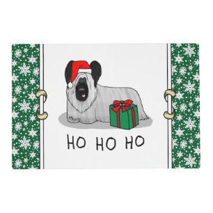 Christmas Santa Claus Hat Skye Terrier (silver) Placemat