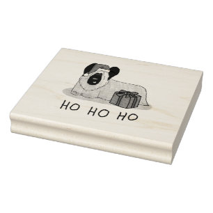 Christmas Santa Claus Hat Skye Terrier (silver) Rubber Stamp