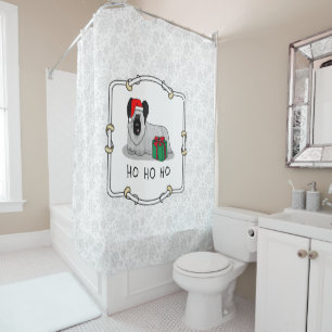 Christmas Santa Claus Hat Skye Terrier (silver) Shower Curtain