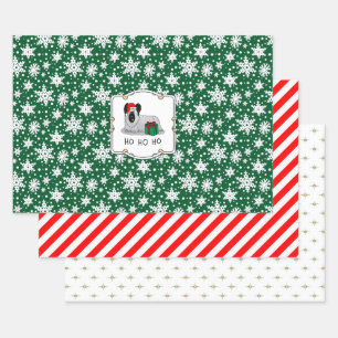 Christmas Santa Claus Hat Skye Terrier (silver) Wrapping Paper Sheets