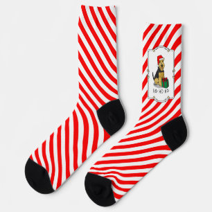 Christmas Santa Claus Hat Welsh Terrier Dog Cute Socks