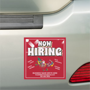 Christmas Santa Claus Help Wanted Now Hiring  Car Magnet