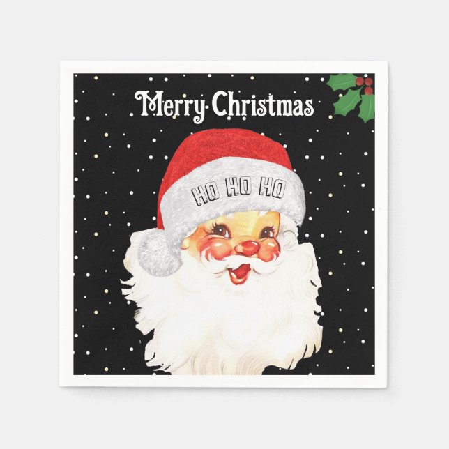 Christmas Santa Claus HO HO HO Napkins (Front)