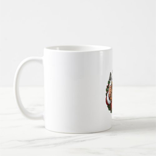 Christmas Santa Claus Holding Beer Glass Coffee Mug