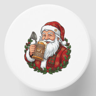 Christmas Santa Claus Holding Beer Glass Mini Candle Favors