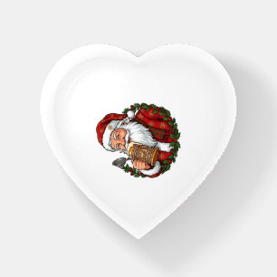 Christmas Santa Claus Holding Beer Glass Paperweight