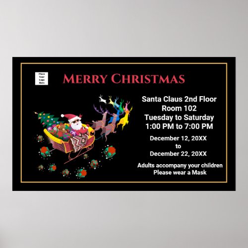  Christmas Santa Claus Holiday Hours Personalize Poster