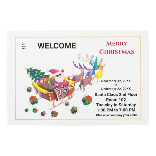  Christmas Santa Claus Hours Business Personalize Metal Print (Front)