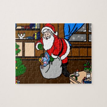 Christmas Santa Claus Jigsaw Puzzle by PugWiggles at Zazzle