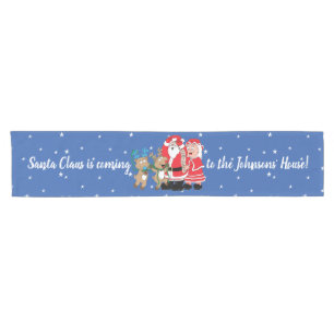 Christmas Santa Claus Lighter Personalize 14 x 72 Short Table Runner