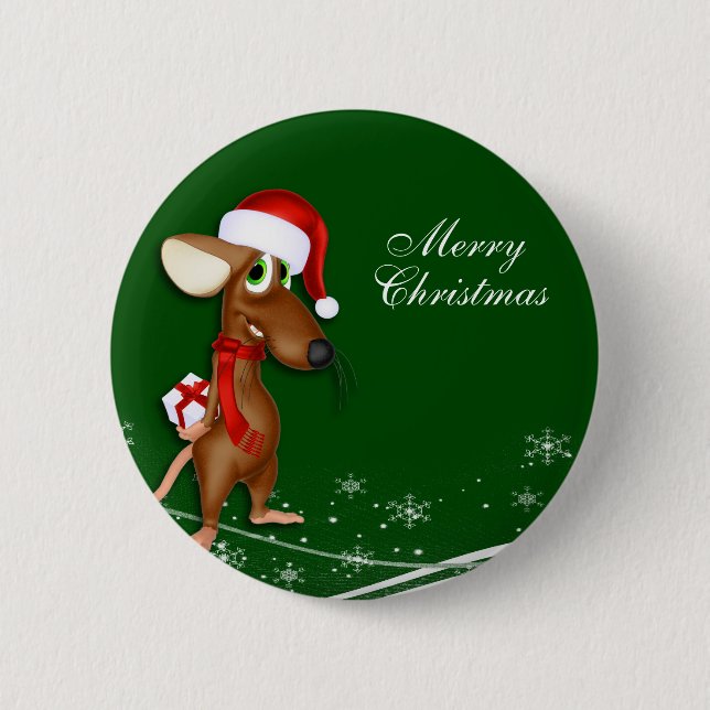 Christmas Santa Claus Mouse Button (Front)