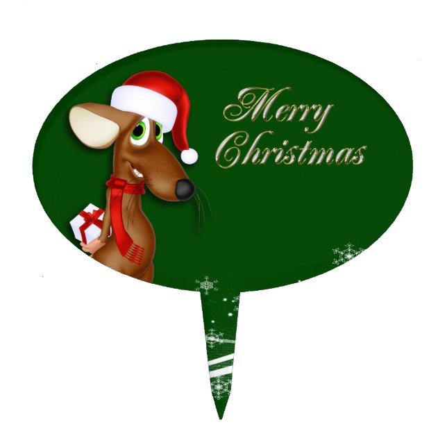 Christmas Santa Claus Mouse Cake Topper (Front)