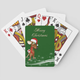 Christmas Santa Claus Mouse Poker Cards