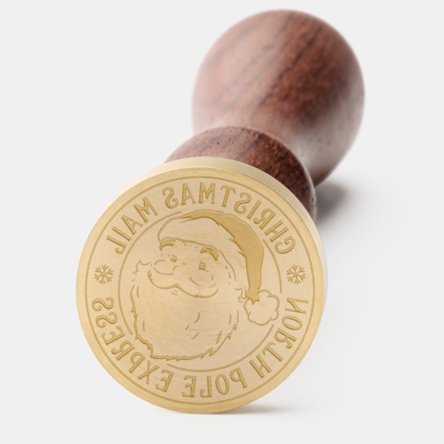 Christmas Santa Claus North Pole Special Delivery Wax Seal Stamp (Front)