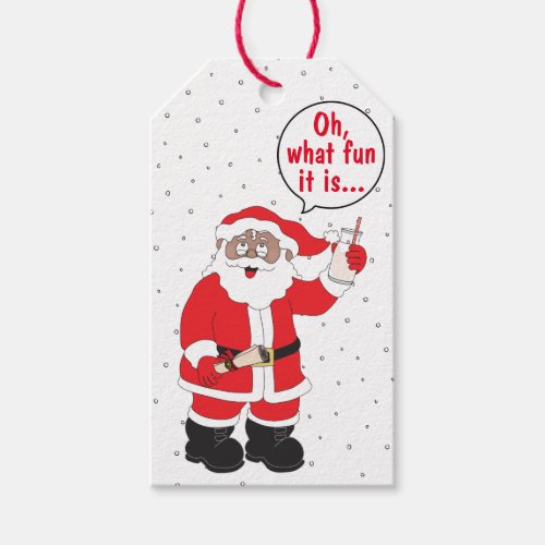 Christmas Santa Claus of Color Toast Gift Tags