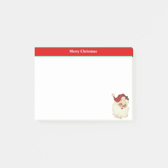 Christmas Santa Claus on Red & White Post-it Notes (Front)