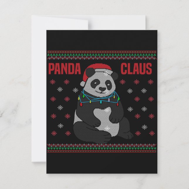 Christmas Santa Claus Pand| Lovely Panda Design Invitation (Front)