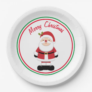 Christmas Santa Claus Paper Plates