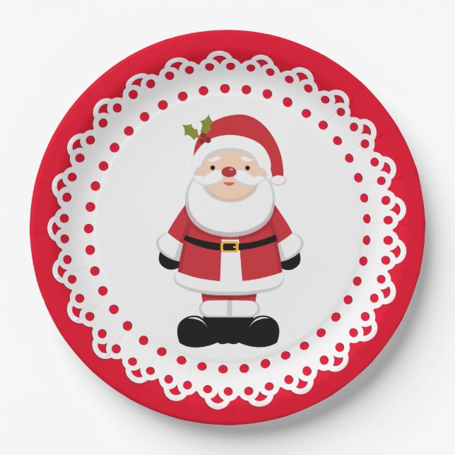 Christmas Santa Claus   Paper Plates (Front)