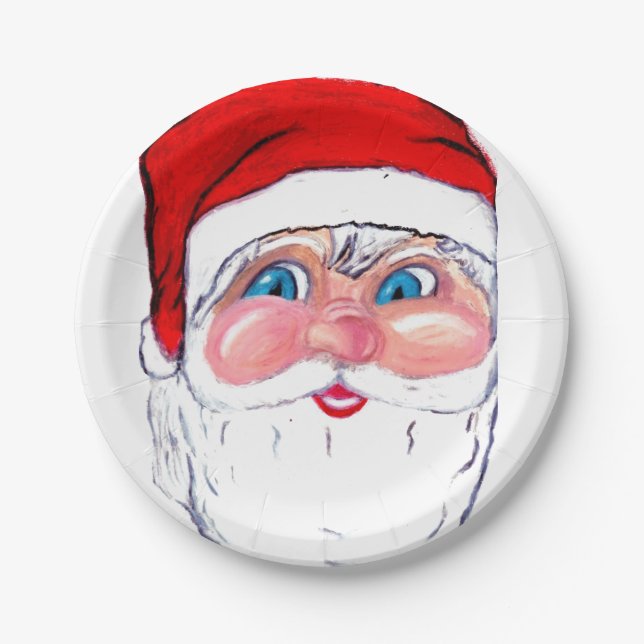 CHRISTMAS SANTA  CLAUS  PAPER PLATES (Front)