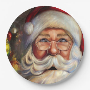 CHRISTMAS SANTA CLAUS PAPER PLATES