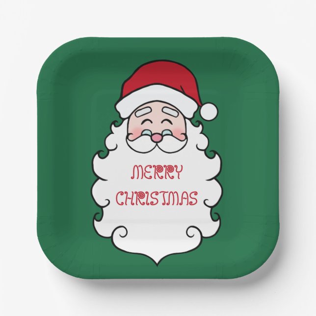 Christmas Santa Claus Paper Plates (Front)