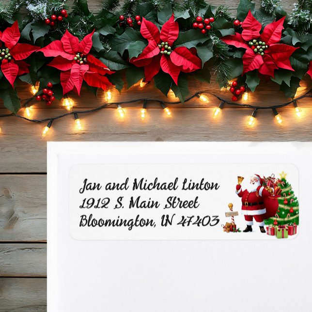 Christmas Santa Claus Personalize Return Address  Label (Creator Uploaded)