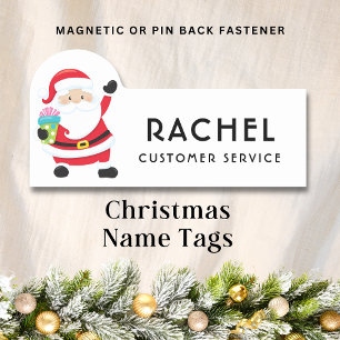 Christmas Santa Claus Personalized Name Tag