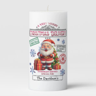 Christmas Santa Claus Pillar Candle
