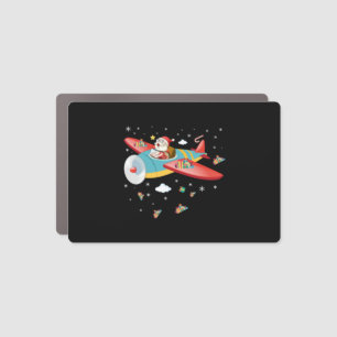 Christmas Santa Claus Pilot Flying Airplane Boys G Car Magnet