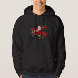 Christmas Santa Claus Pilot Flying Airplane Gift Hoodie