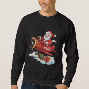 Christmas Santa Claus Pilot Flying Airplane Gift Sweatshirt