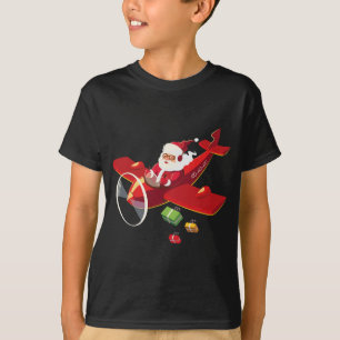 Christmas Santa Claus Pilot Flying Airplane Gift T-Shirt