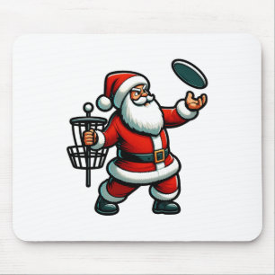 Christmas Santa Claus Playing Disc Golf Pajama Xma Mouse Pad