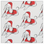 christmas santa claus poodle fabric