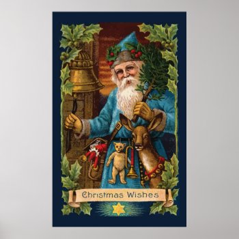 Christmas Santa Claus Poster by christmas__gifts at Zazzle