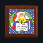 Christmas Santa Claus Presents Keepsake Box<br><div class="desc">Sweet container to hold your treasures. Santa Claus Presents. Personalize by deleting message and adding your own. Use your favorite font style, color and size. Design elements can be transferred to other Zazzle products. Always adjust and check for perfect fit when transferring designs. Merry Christmas! Size: Small 5.125" Square w/4.25"...</div>