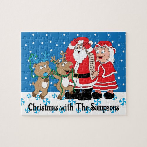 Christmas Santa Claus Reindeers Jigsaw Puzzle