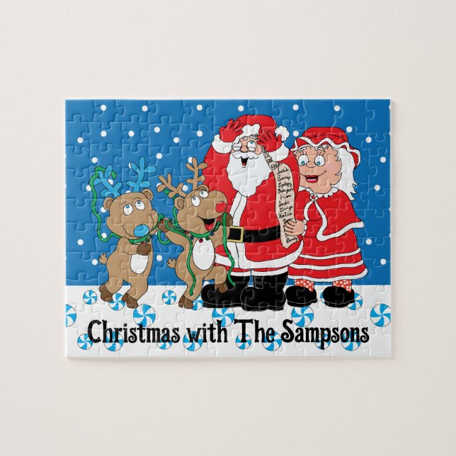 Christmas Santa Claus' Reindeers Jigsaw Puzzle (Horizontal)