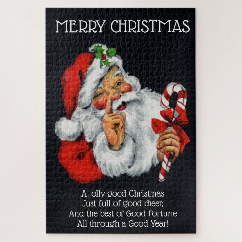Christmas Santa Claus Retro Charm Holiday Jigsaw Puzzle