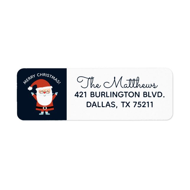 Christmas Santa Claus Return Address Label (Front)