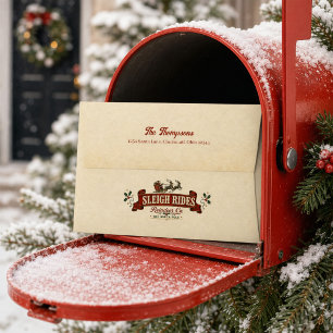 Christmas Santa Claus Return Address Vintage Envelope