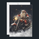 Christmas Santa Claus riding a motorcycle Holiday Card<br><div class="desc">santa claus christmas motorcycle, 
engine retro vintage chopper, 
motorbike wheel custom snow, 
old smile merry cute , 
man happy red beard , 
celebration illustration winter holiday , 
motorcycle santa claus christmas , </div>