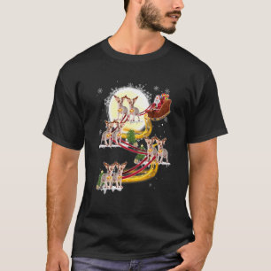 Christmas Santa Claus Riding Chihuahua Dogs Xmas T-Shirt